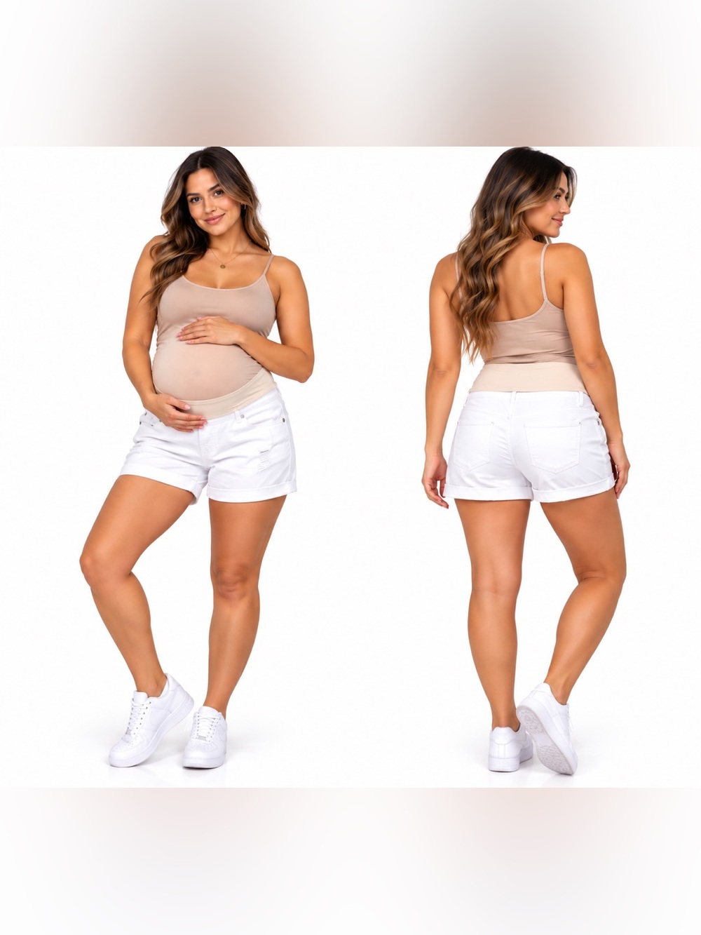 Old Navy White Maternity Bermuda Shorts